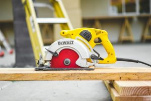 DEWALT finishing sander on wood